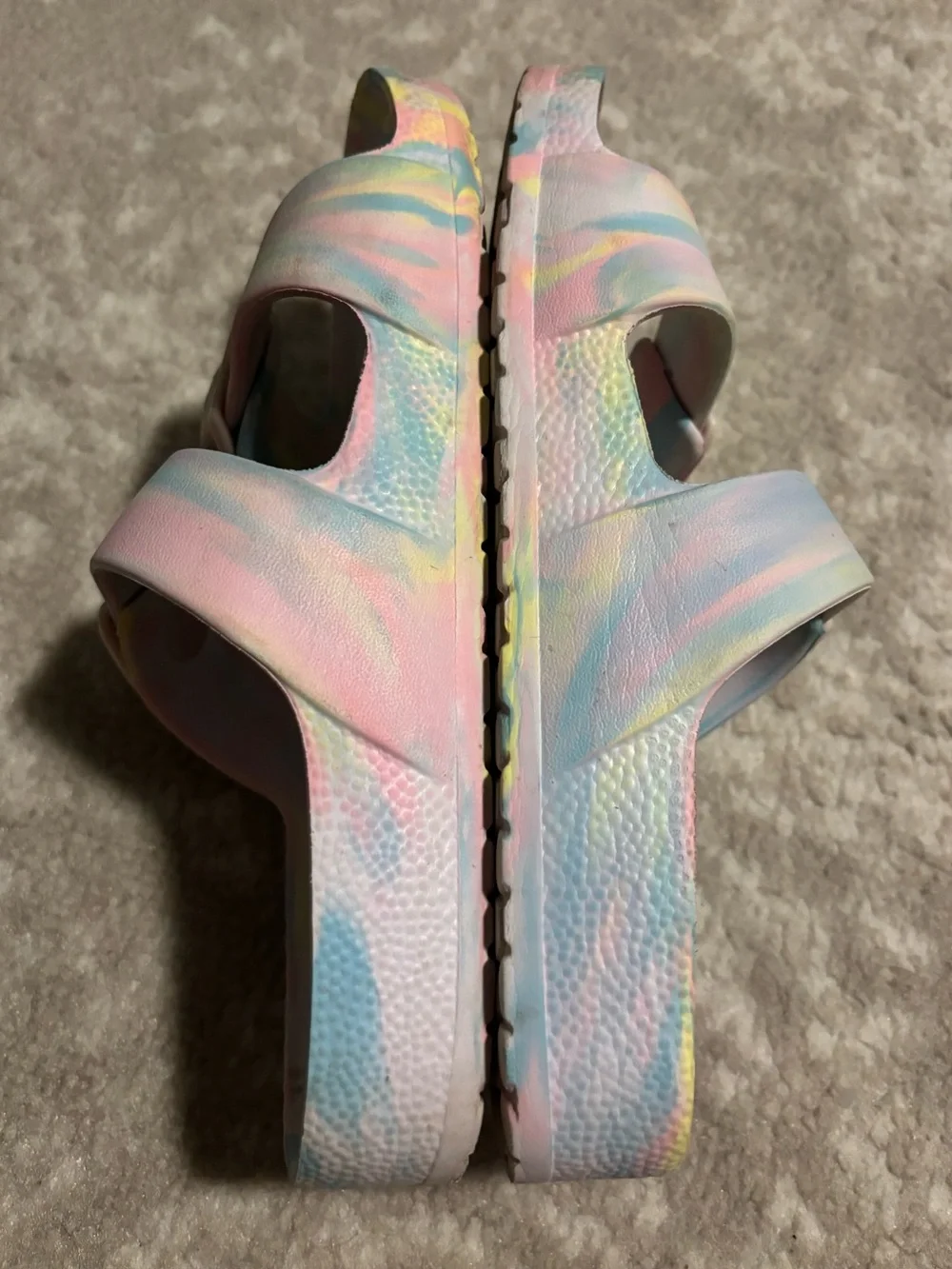 Cat & Jack Kids' Pastel Tie-Dye Double-Buckle Sandals - Pink/Blue/Yellow Size 1